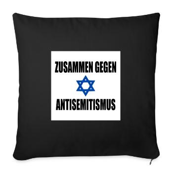 zusammen gegen antisemitismus - Sofakissenbezug 45 x 45 cm - Schwarz - Vorne