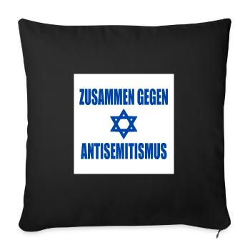 zusammen gegen antisemitismus - Sofakissenbezug 45 x 45 cm - Schwarz - Vorne