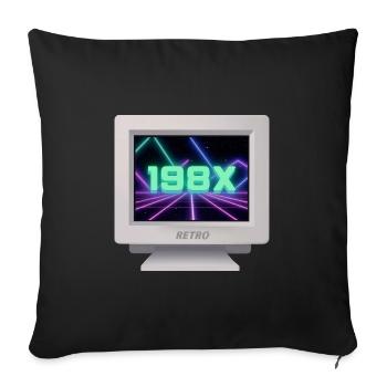 CRT Design - Retro 80 - Housse de coussin décorative 45 x 45 cm - noir - Devant