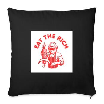Eat the rich - Karl Marx Eat Döner Kebab Rich - Sofakissenbezug 45 x 45 cm - Schwarz - Vorne