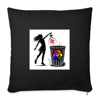 FCK NZS - Against the Right - keep your environment clean - Sofa pillowcase 17,3'' x 17,3'' (45 x 45 cm) - black - Front