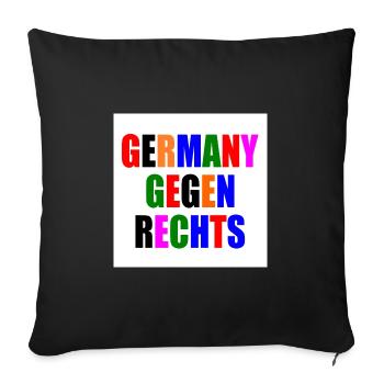 Germany gegen rechts - Sofakissenbezug 45 x 45 cm - Schwarz - Vorne