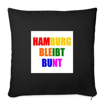 hamburg bleibt bunt - Sofakissenbezug 45 x 45 cm - Schwarz - Vorne