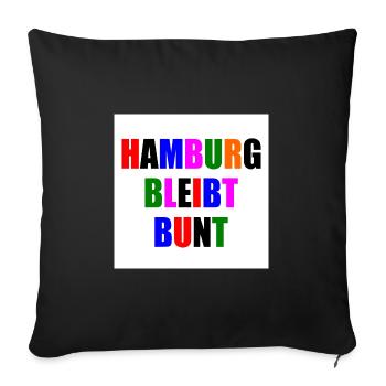 hamburg bleibt bunt - Sofakissenbezug 45 x 45 cm - Schwarz - Vorne