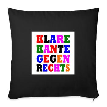 klare kante gegen rechts - Sofakissenbezug 45 x 45 cm - Schwarz - Vorne