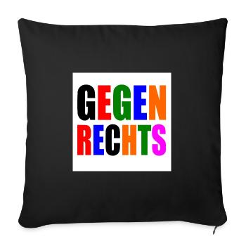 Gegen rechts - Sofakissenbezug 45 x 45 cm - Schwarz - Vorne
