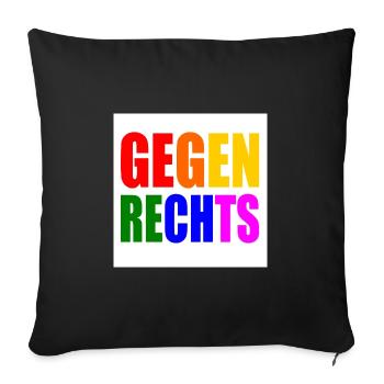 Gegen rechts - Sofakissenbezug 45 x 45 cm - Schwarz - Vorne