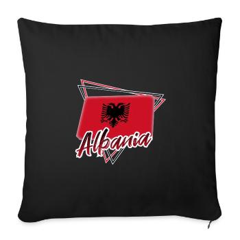 Albanie - Housse de coussin décorative 45 x 45 cm - noir - Devant