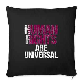 Menschenrechte Katar Flagge Spruch Geschenk - Sofakissenbezug 45 x 45 cm - Schwarz - Vorne