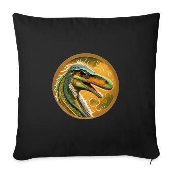 Dinosaure - Housse de coussin décorative 45 x 45 cm - noir - Devant