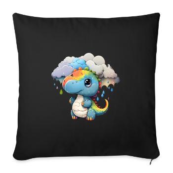 Dinosaur Child Rainbow Gift - Sofa pillowcase 17,3'' x 17,3'' (45 x 45 cm) - black - Front