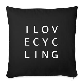 I love cycling | Cycling, Cycling, Nature - Sofa pillowcase 17,3'' x 17,3'' (45 x 45 cm) - black - Front