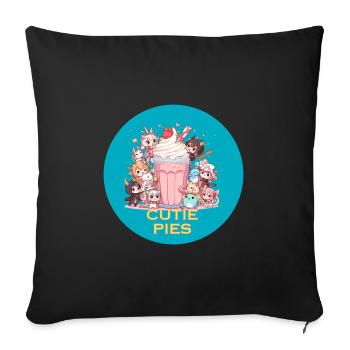 Cutie Pies - Sofa pillowcase 17,3'' x 17,3'' (45 x 45 cm) - black - Front