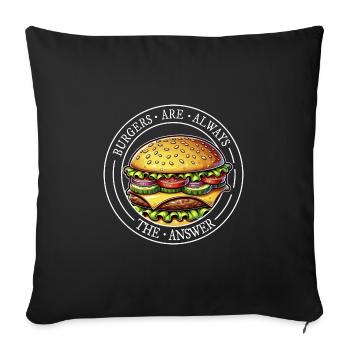 Burgers are always the answer! Cheeseburger Fun - Sofa pillowcase 17,3'' x 17,3'' (45 x 45 cm) - black - Front