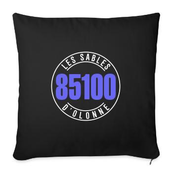 Les Sables d'Olonne 85100 - Sofa pillowcase 17,3'' x 17,3'' (45 x 45 cm) - black - Front