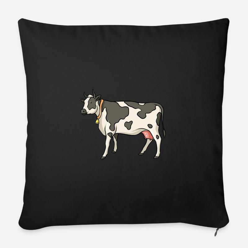 Kuh - Sofakissenbezug 45 x 45 cm - Schwarz