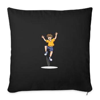 Jumping Trampoline - Sofa pillowcase 17,3'' x 17,3'' (45 x 45 cm) - black - Front