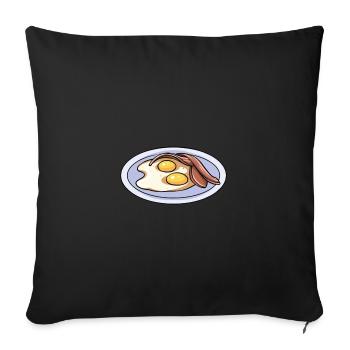 Eier Bacon Frühstück - Sofakissenbezug 45 x 45 cm - Schwarz - Vorne