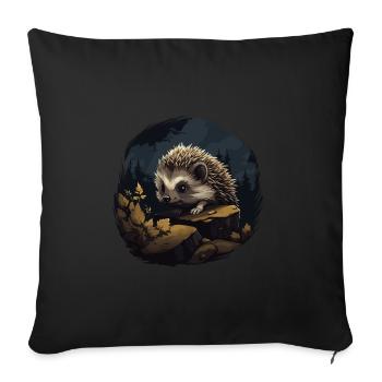 Hedgehog Hedgehog Baby Animal Forest Nature - Sofa pillowcase 17,3'' x 17,3'' (45 x 45 cm) - black - Front