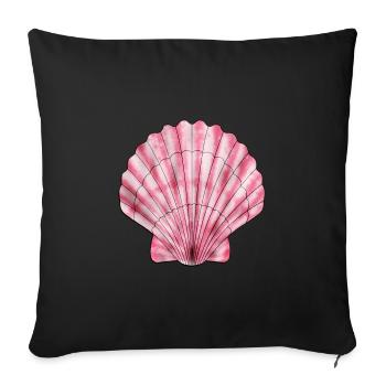 Pink scallop - Sofa pillowcase 17,3'' x 17,3'' (45 x 45 cm) - black - Front