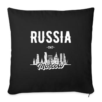 Moskau Russland Urlaub Geschenk - Sofakissenbezug 45 x 45 cm - Schwarz - Vorne