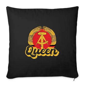 DDR Queen Nostalgie Geschenk - Sofakissenbezug 45 x 45 cm - Schwarz - Vorne
