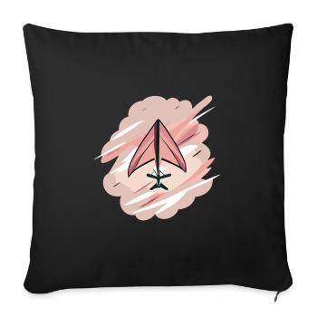 Cerf-volant rose - Housse de coussin décorative 45 x 45 cm - noir - Devant