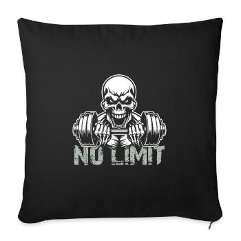 No Limit Hard Workout Skull with Dumbbell - Sofa pillowcase 17,3'' x 17,3'' (45 x 45 cm) - black - Front