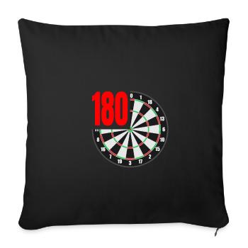 180 Dart Darts Darten Dartspieler Triple Double - Sofakissenbezug 45 x 45 cm - Schwarz - Vorne