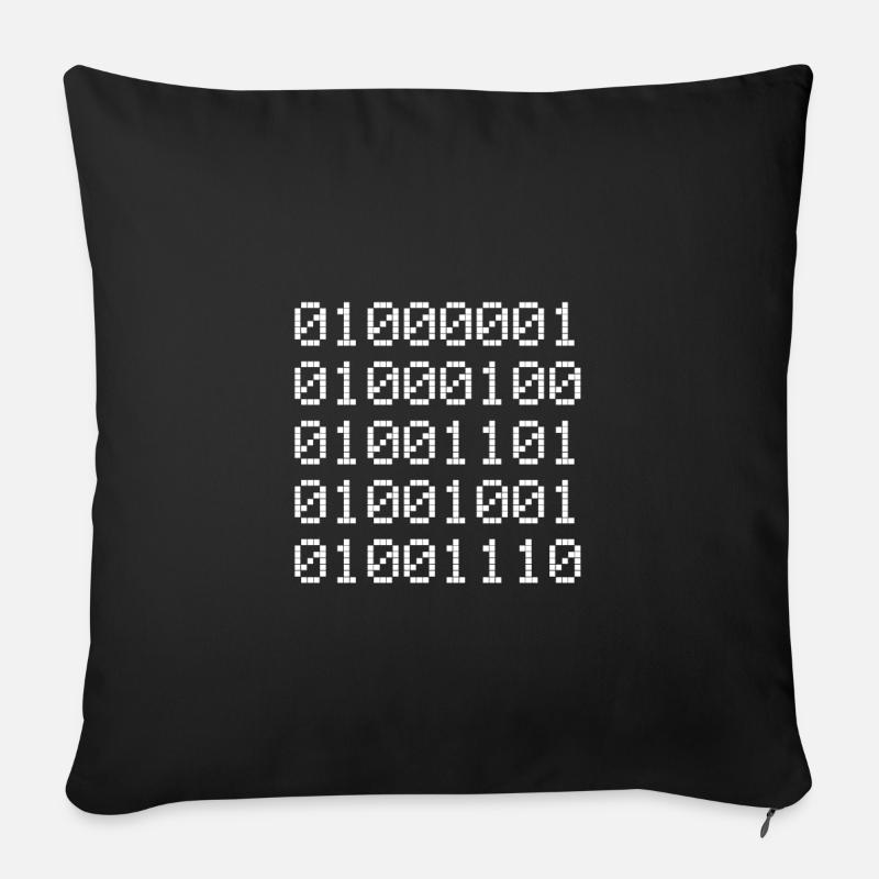 Admin Binaire Code Binaire Codeur Informaticien Binaire 01 - Housse de coussin décorative 45 x 45 cm - noir