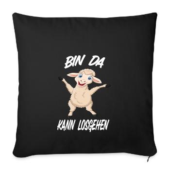 Lämmchen Lämmlein Baby Schäfchen kleines Schaf - Sofakissenbezug 45 x 45 cm - Schwarz - Vorne