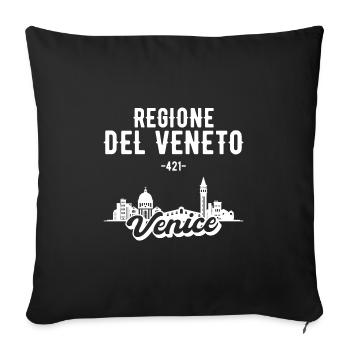 Venise Vénétie Skyline Cadeau - Housse de coussin décorative 45 x 45 cm - noir - Devant