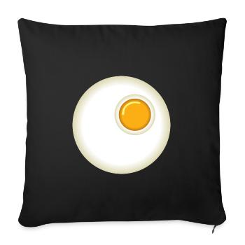 Spiegelei - Sofakissenbezug 45 x 45 cm - Schwarz - Vorne