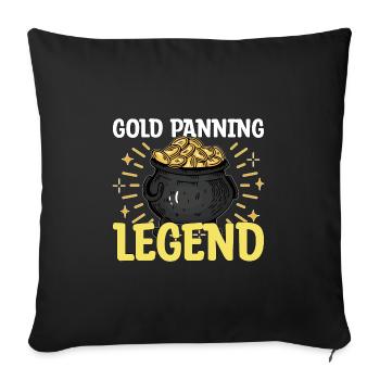 Don de creusage de chercheurs d’or aurifères - Housse de coussin décorative 45 x 45 cm - noir - Devant