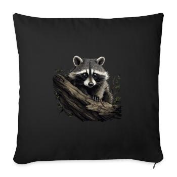 Cute Raccoon Raccoon Nature Baby Raccoon Forest - Sofa pillowcase 17,3'' x 17,3'' (45 x 45 cm) - black - Front