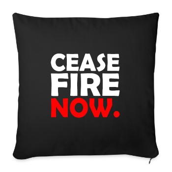 Ceasefire now - Sofa pillowcase 17,3'' x 17,3'' (45 x 45 cm) - black - Front