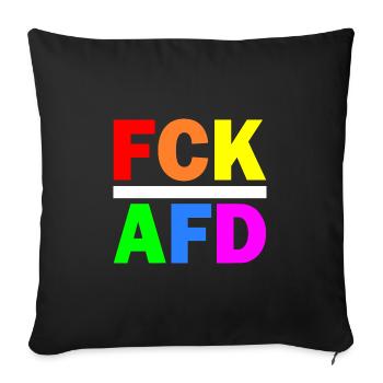 Fck afd - Sofakissenbezug 45 x 45 cm - Schwarz - Vorne
