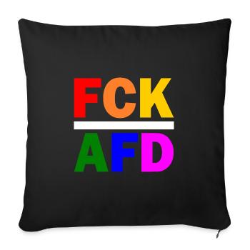 Fck afd - Sofakissenbezug 45 x 45 cm - Schwarz - Vorne
