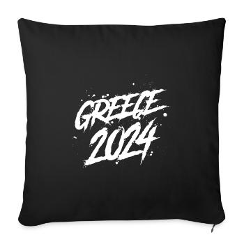 Greece 2024 Holiday Team - Sofa pillowcase 17,3'' x 17,3'' (45 x 45 cm) - black - Front
