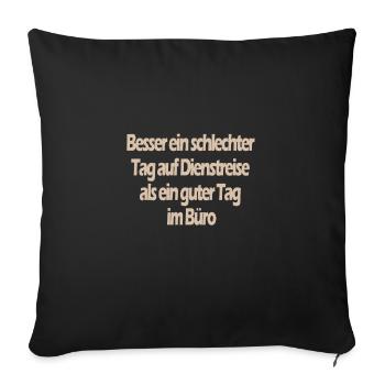 Lustiger Spruch Beruf Dienstreise - Sofakissenbezug 45 x 45 cm - Schwarz - Vorne