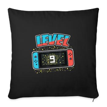 9ème anniversaire Happy Birthday Gamer Gamer Level 9 - Housse de coussin décorative 45 x 45 cm - noir - Devant