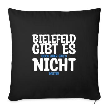 Bielefeld gibt es nicht Geschenk - Sofakissenbezug 45 x 45 cm - Schwarz - Vorne