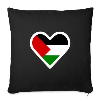 Free palestine heart - Sofa pillowcase 17,3'' x 17,3'' (45 x 45 cm) - black - Front