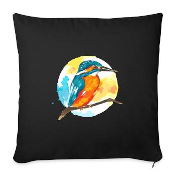 Kingfisher - Sofa pillowcase 17,3'' x 17,3'' (45 x 45 cm) - black - Front