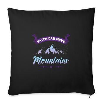 Randonner Motivation chrétienne - Housse de coussin décorative 45 x 45 cm - noir - Devant