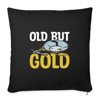 Des chercheurs d’or creusent un cadeau d’orpaillage - Housse de coussin décorative 45 x 45 cm - noir - Devant