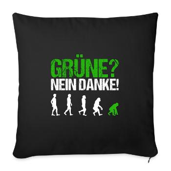 Grüne nein danke Spruch Geschenk - Sofakissenbezug 45 x 45 cm - Schwarz - Vorne