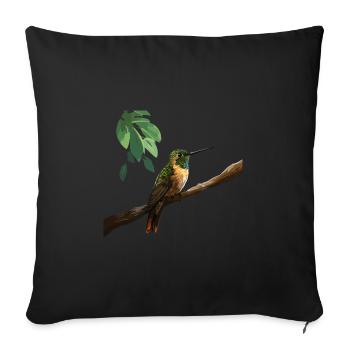 Colibri Oiseau Nature Nature Nature - Housse de coussin décorative 45 x 45 cm - noir - Devant