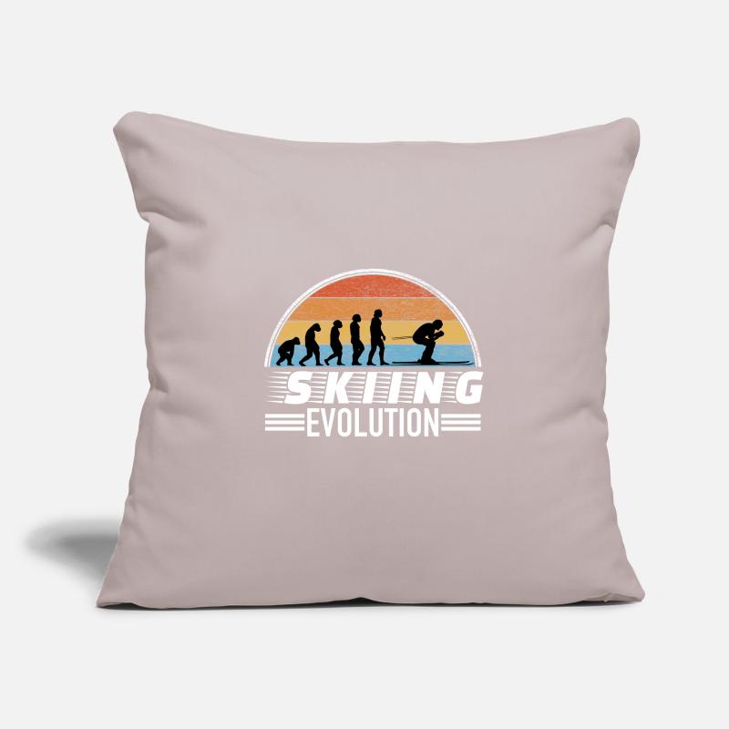 Skifahrer Spruch Evolution Sofakissenbezug 45 x 45 cm
