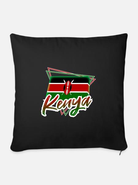 Kenia - Sofakissenbezug 45 x 45 cm - Schwarz